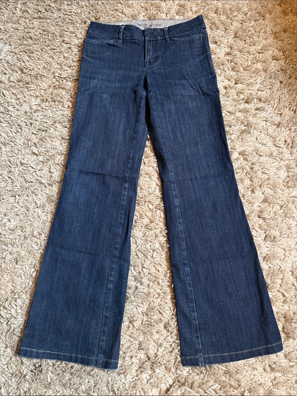 Y2K Banana Republic Dark Indigo Mid-Rise Flare Jeans
